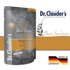 پوچ پته ای گربه دکتر کلادرز طعم مرغ و قرقاول با زردآلو 85 گرمی (تقویت پوست و مو)