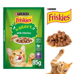 پوچ فریسکیز گربه بالغ با طعم مرغ در سس گروی 85 گرم
