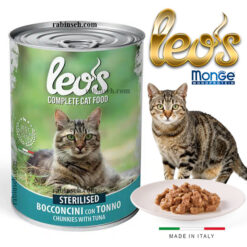 کنسرو گربه بالغ عقیم لئو مونژه طعم ماهی تن مدل چانکی 415 گرم