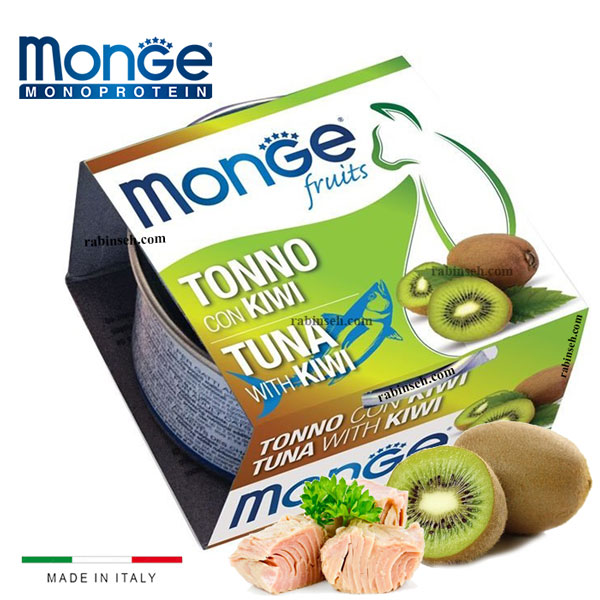 کنسرو گربه مونژه طعم تن و کیوی 80 گرم