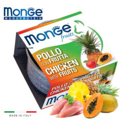 کنسرو گربه مونژه طعم مرغ و میوه 80 گرم