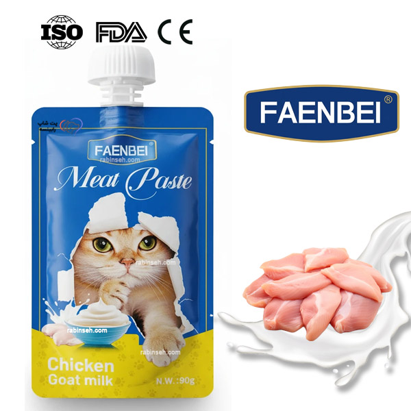 پودینگ فنبی گربه بالغ طعم مرغ و شیر بز 90 گرم