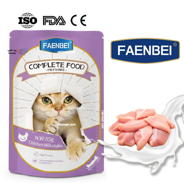 پوچ پته ای فنبی گربه بالغ طعم مرغ میلک شیک 85 گرم