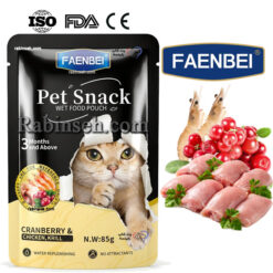 پوچ فنبی گربه طعم مرغ ، کرنبری و میگو در ژله 85 گرم