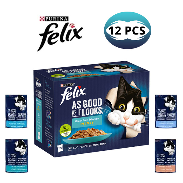 پک 12 عددی پوچ گربه فلیکس پورینا دریایی در ژله – آلمان