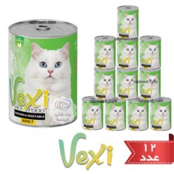 کنسرو گربه وکسی پته ای مرغ و سبزیجات 400 گرمی بسته 12 عددی