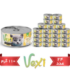 کنسرو پته ای بچه گربه کیتن وکسی مرغ و انبه 110 گرمی بسته 24 عددی