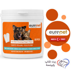 دستمال مرطوب گوش سگ و گربه یوروپت 50 عددی