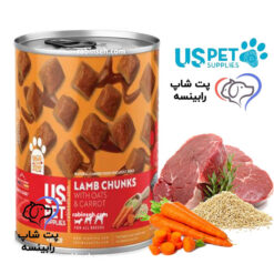 کنسرو سگ یو اس پت بره هویج و جو دوسر مدل چانکی 430 گرم