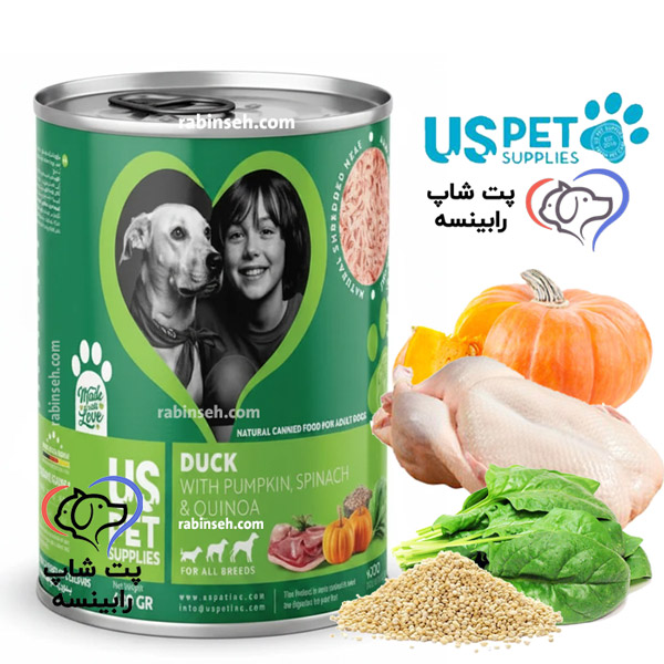 کنسرو نچرال سگ یو اس پت 430 گرم ( تقویت عضلات ، دستگاه گوارش و انرژی)