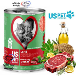 کنسرو گربه یو اس پت نچرال بره کینوآ و روغن زیتون 430 گرم