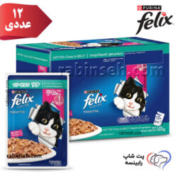 پوچ بچه گربه کیتن فلیکس تایلند تن در ژله بسته 12 عددی