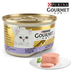 کنسرو گربه گورمت گلد بره مدل پته 85 گرم ( فرورفتگی دارد)