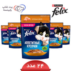 پوچ گربه فلیکس مرغ در ژله پک 24 عددی – روسیه