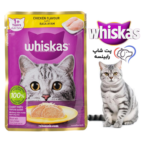 پوچ گربه بالغ ویسکاس تایلند پته ای مرغ 80 گرم
