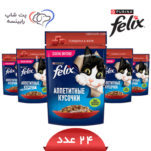 پوچ گربه فلیکس گوساله در ژله پک 24 عددی – روسیه پوچ گربه فلیکس گوساله در ژله پک 24 عددی – روسیه