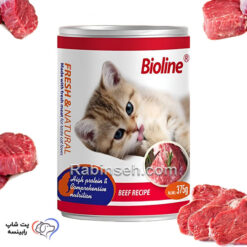 کنسرو گربه نچرال بایولاین گوساله 375 گرم