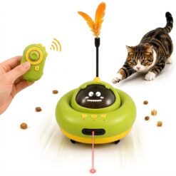 سفینه هوشمند تشویقی خور متحرک 360 درجه گربه + لیزر