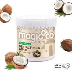 پد انگشتی دندان گربه و سگ بایولاین با روغن نارگیل 60 عددی