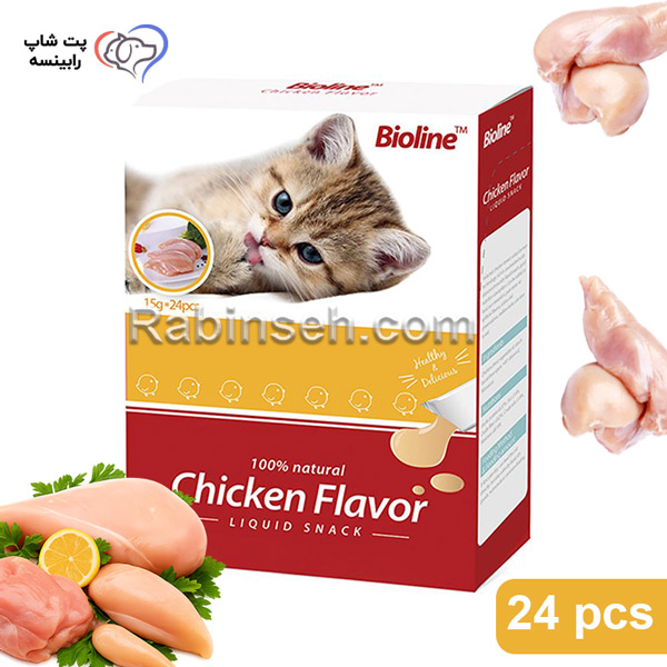 بستنی گربه بایولاین مرغ بسته 24 عددی