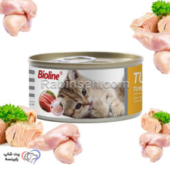 کنسرو گربه نچرال بایولاین مرغ و تن 85 گرم