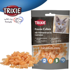 تشویقی گربه تریکسی مکعبی سینه مرغ و میگو 50 گرم