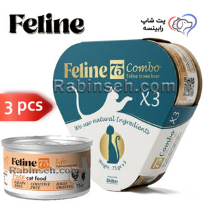 کنسرو گربه فیلاین کامبو مرغ و دل مرغ پته بسته 3 عددی